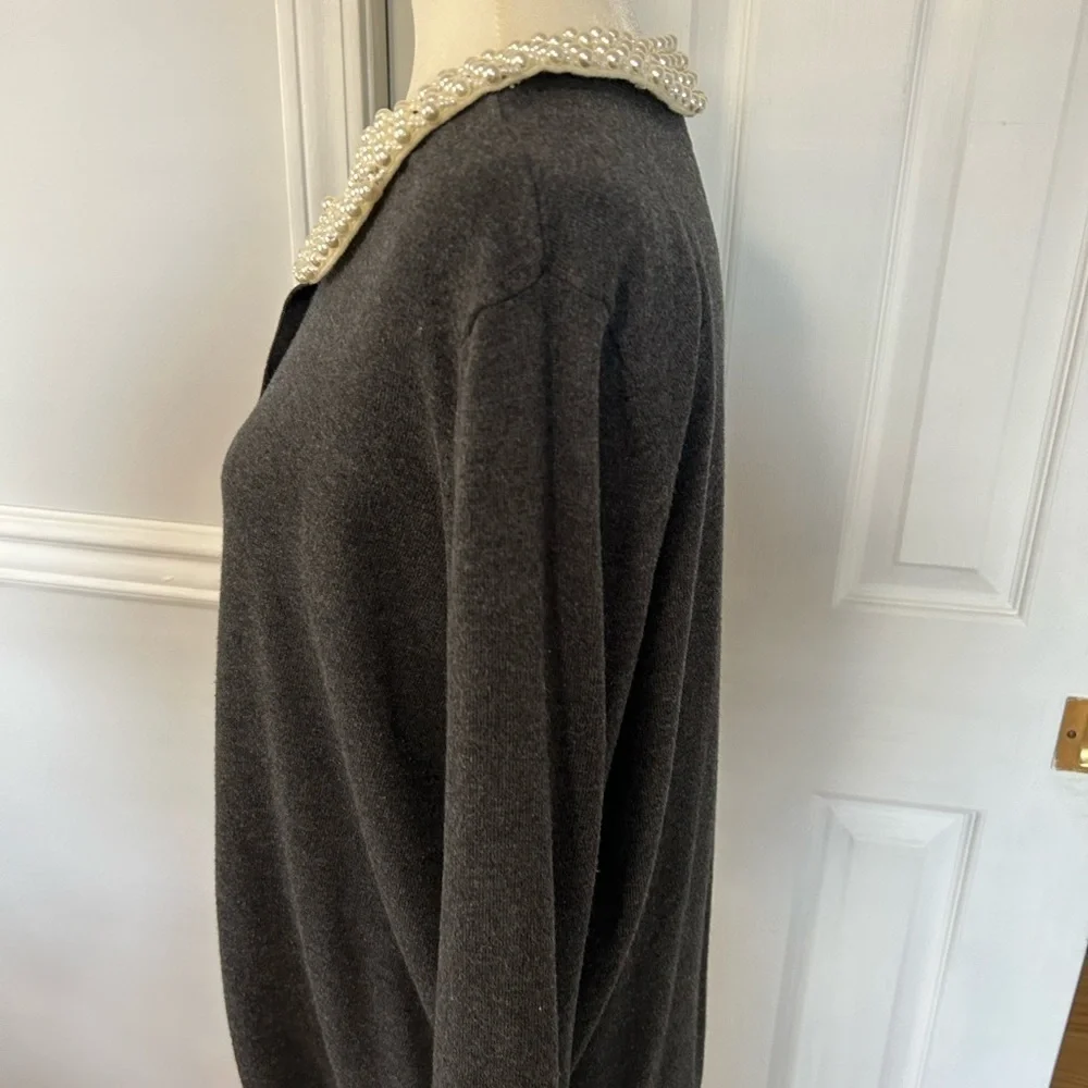 Covington cardigan sweater woman sz xlarge removable beaded peter pan collar